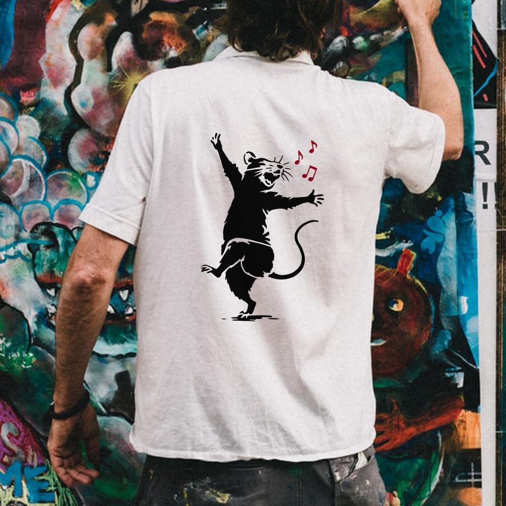 FINGERINSPIRE 9PCS Banksy Mouse Stencils 8.3x11.7inch with a Brush Rat Pattern Stencils A4 Animal Theme Drawing Template Reusable PET Stencil for DIY Decor Wall Decoration Wood Signs Clothing