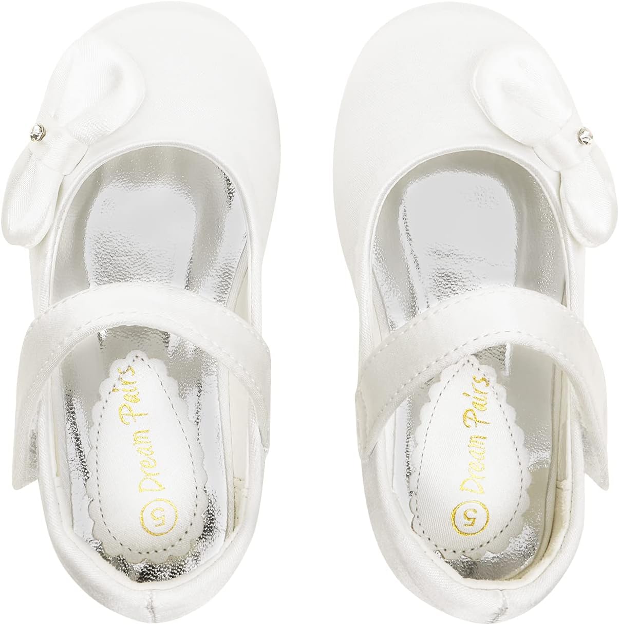 DREAM PAIRS Toddler Girls Dress Shoes Mary Jane Flats, Girls School Uniform Flats Bow Ballerina Shoes