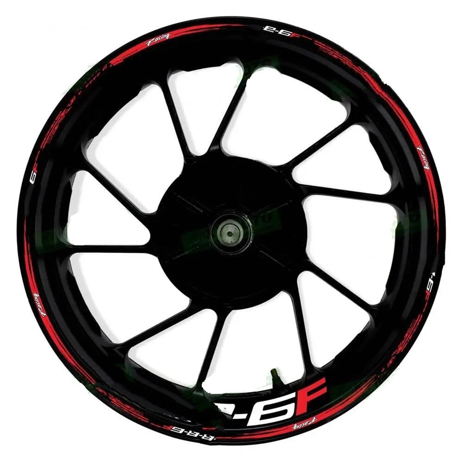 Reflective Motorcycle 17 Inch Front and Rear Wheel Stickers Fairing Hub Decals for Kawasaki for ER-6F for ER6F(Color21)