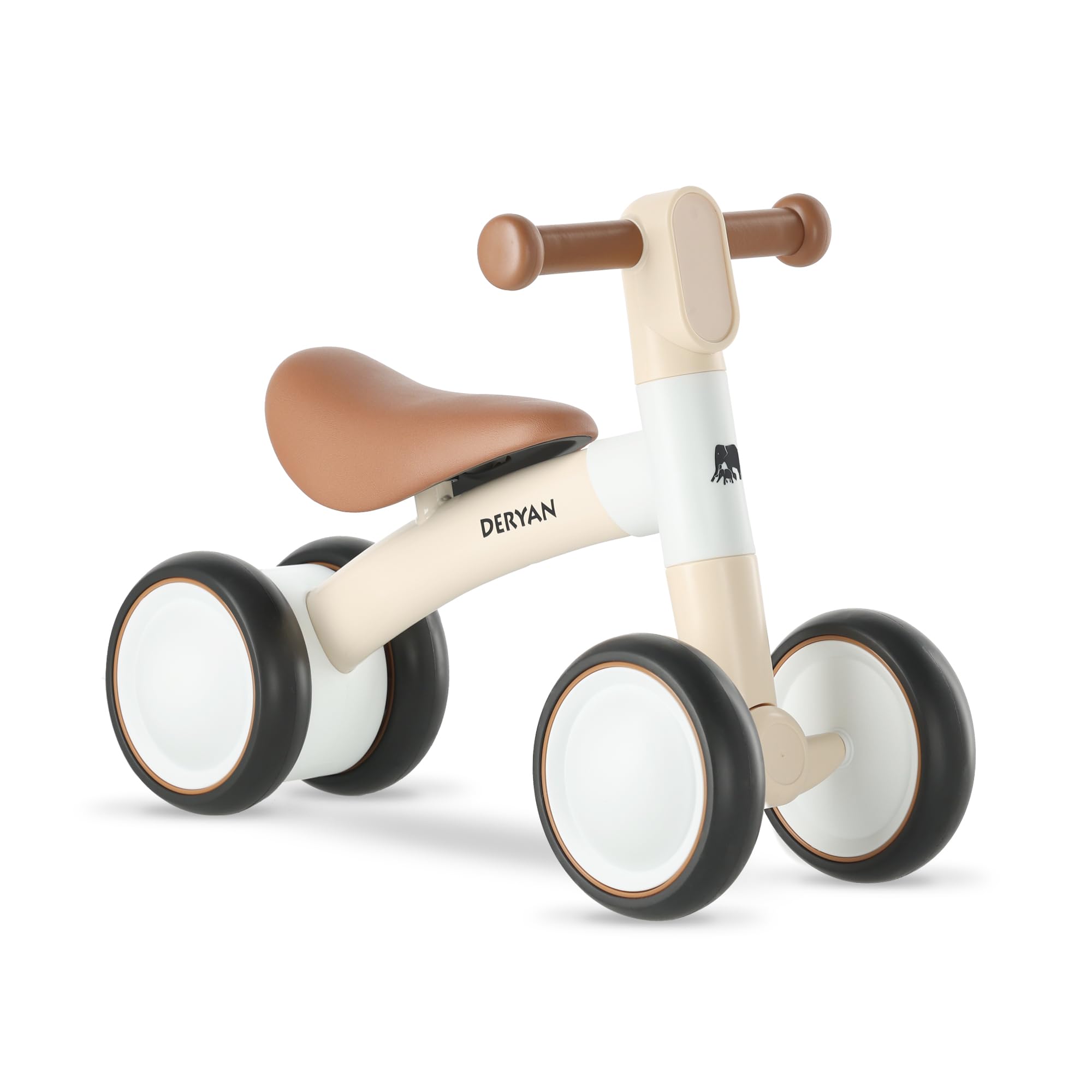 Deryan Milo - Bicicletta da equilibrio, altezza regolabile, da 18 mesi, leggera e stabile, colore: crema