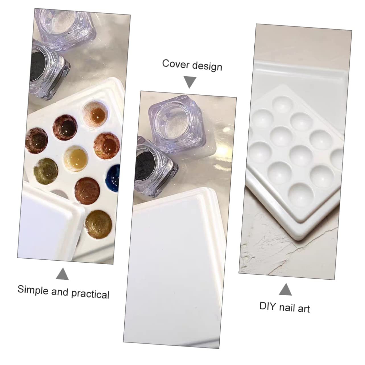 2 Piezas Paleta De Cerámica Paletas De Pintura De Artista Bandeja De Mezcla De Colores Mezcla Cosmética Placa De Pintura Cerámica Imitación Nacarado