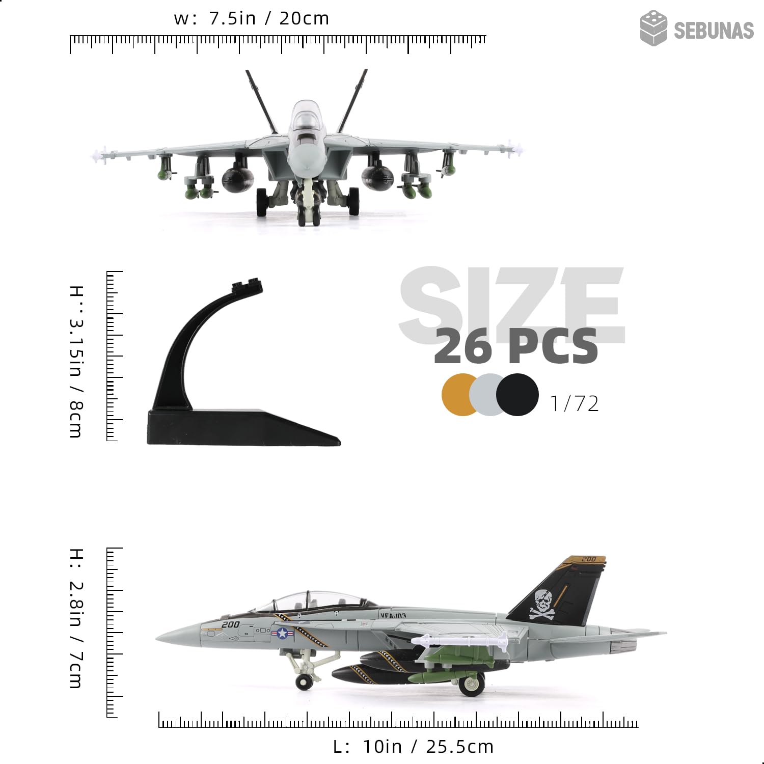 Kit di montaggio rapido in scala 1:72 F-18 Jolly Rogers Fighter Jet, in plastica, divertente giocattolo di montaggio di aeroplani, con supporto, regalo per bambini, adatto per regali di Natale