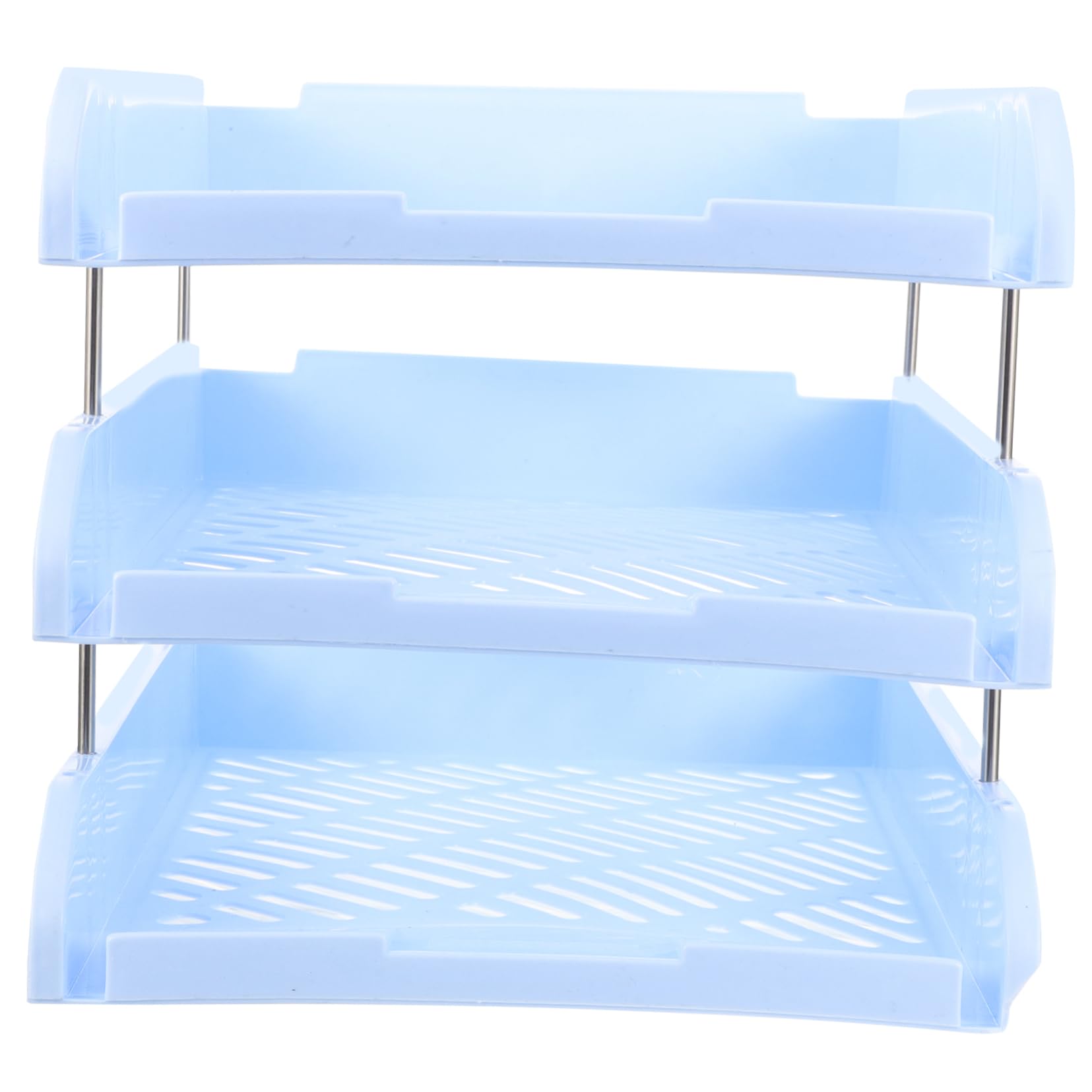 2piezas Organizador De Escritorio Multicapa para Documentos Soporte De Archivos Apilable Bandeja De Papel para Oficina Estante De Almacenamiento De Documentos