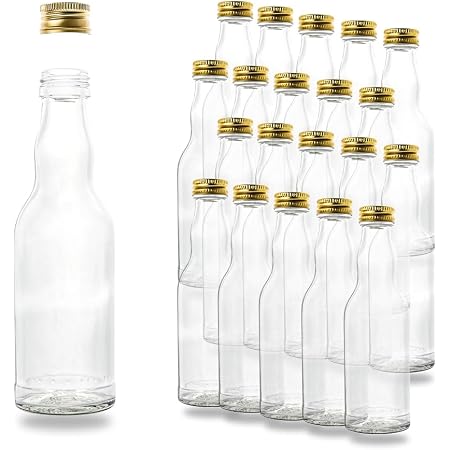 9 Stück Glas-Schnapsflaschen 60 Ml – Mit Deckel, Breite Öffnung, Spülmaschinenfest