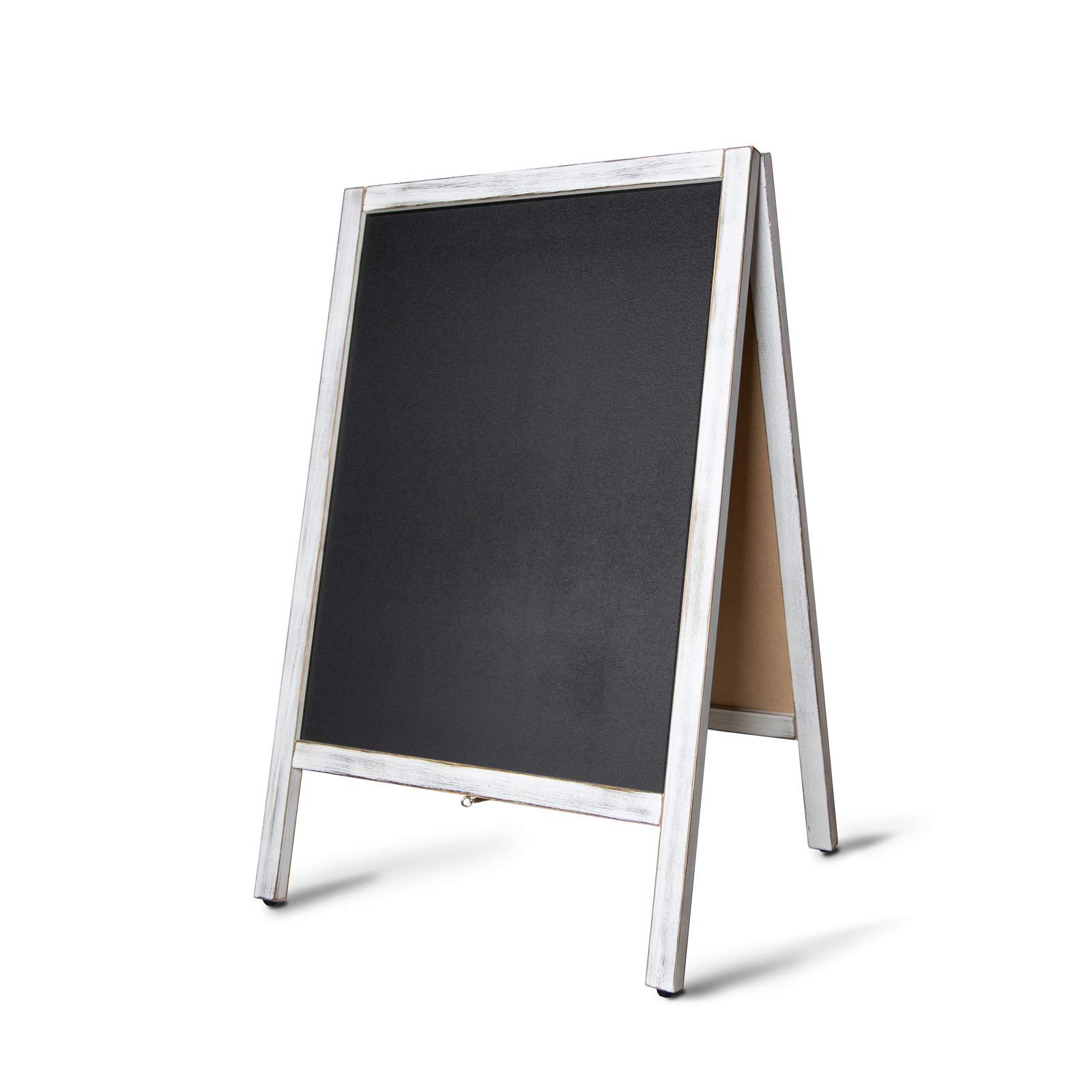 Tope para clientes, marco de madera, pizarra de tiza para restaurante, etc. – doble cara y resistente al viento – color Blanco 81 (H) x 50,8 (B) x 4,5 (T) cm