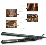 MHU Professional Titanium Hair Straightener 1 Inch Hair Flat Iron Negative Ionic Technology Straightening Iron Plus 2 x Salon Clips