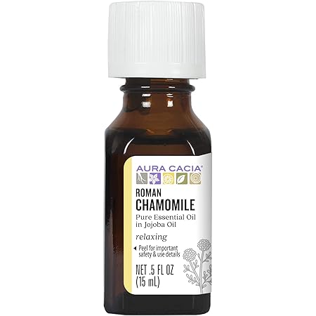 Aura Cacia Roman Chamomile in Jojoba Oil, 100% Pure Therapeutic Grade, 15ml