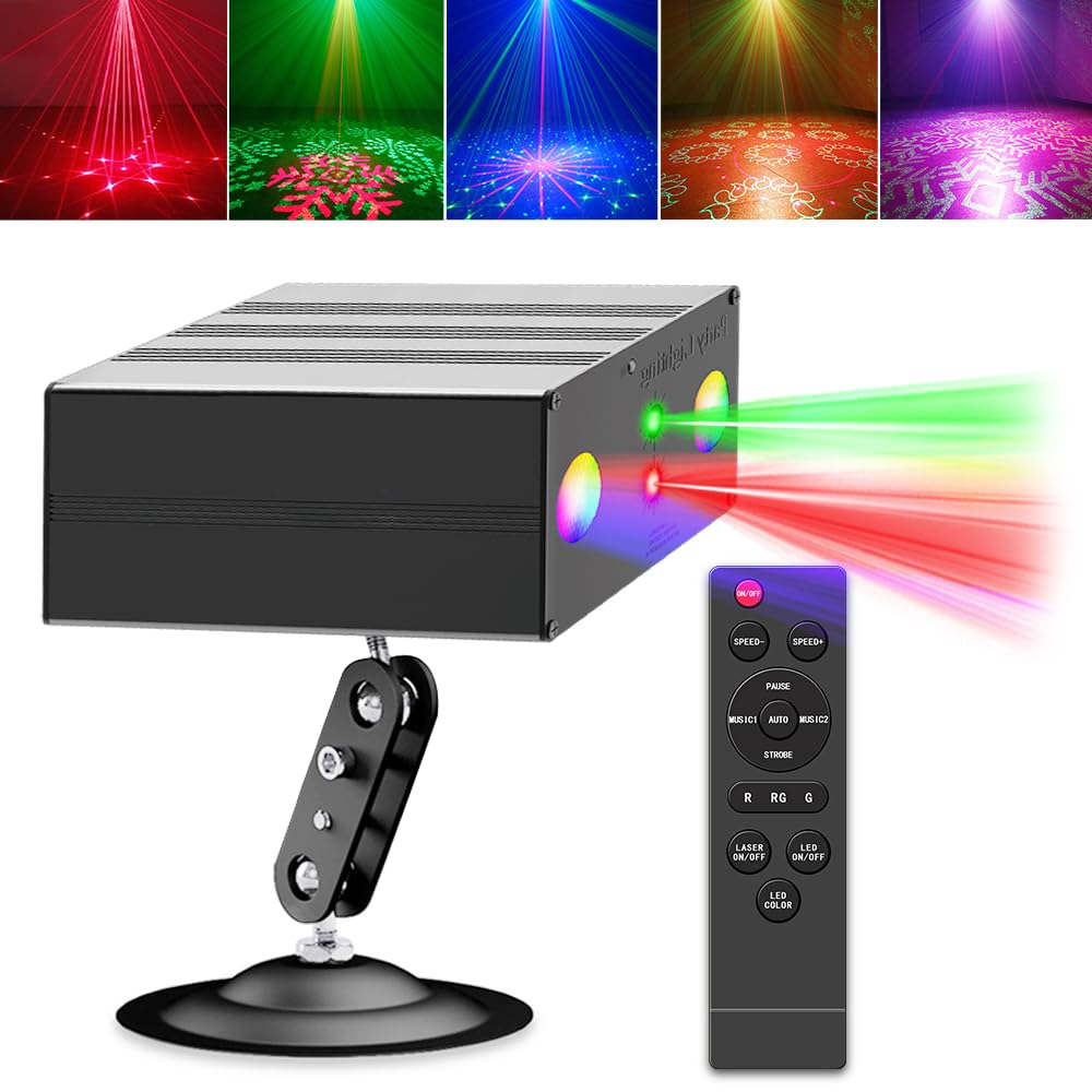Party lights Strobe Stage Lights Disco DJ Lights Sound Activated with Remote Control Projection Effect for Karaoke KTV Club Parties Wedding Bar Festivals Stage Birthday Dancing Christmas