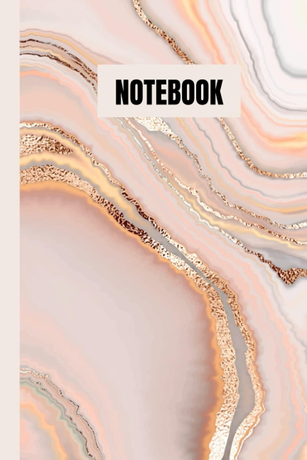 Casa 1 Eleven Luxury Notebook: Milan Golden Rainbow Marble Fine Art | 120 blank lined pages | 6"x9" | Matte cover