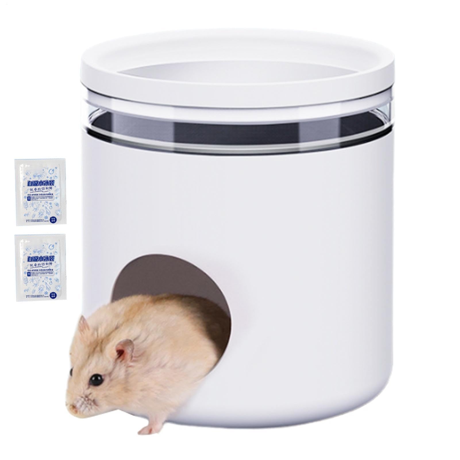 Derwrtup Hamster Hides - Hamster Cage Tunnel House | Creative Cooling Pet Home With 2 Ice Packs For Hiding Sleeping Playing Habitat