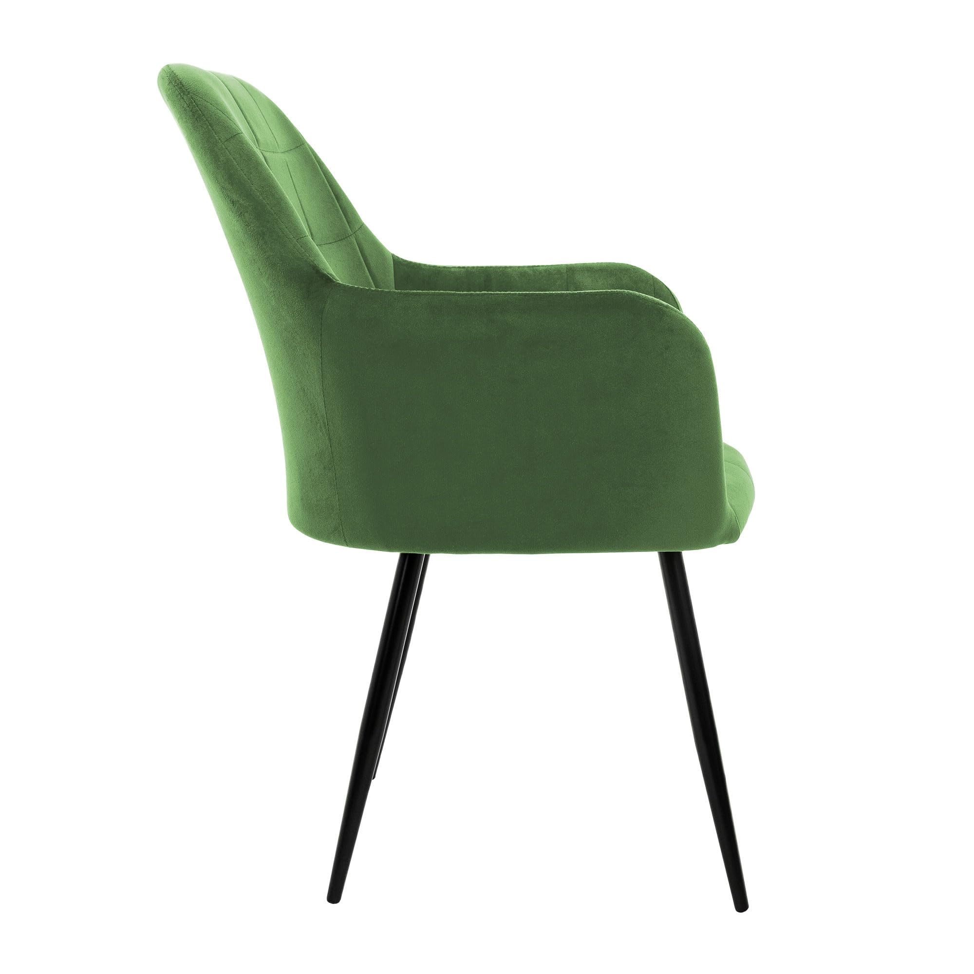 ECD Germany Set di 4 Sedie Sala da Pranzo con Schienale e Braccioli Verde Chiaro Salvia Poltrone Soggiorno Cucina con Rivestimento in Velluto e Gambe in Metallo Poltroncine da Salotto Confortevoli