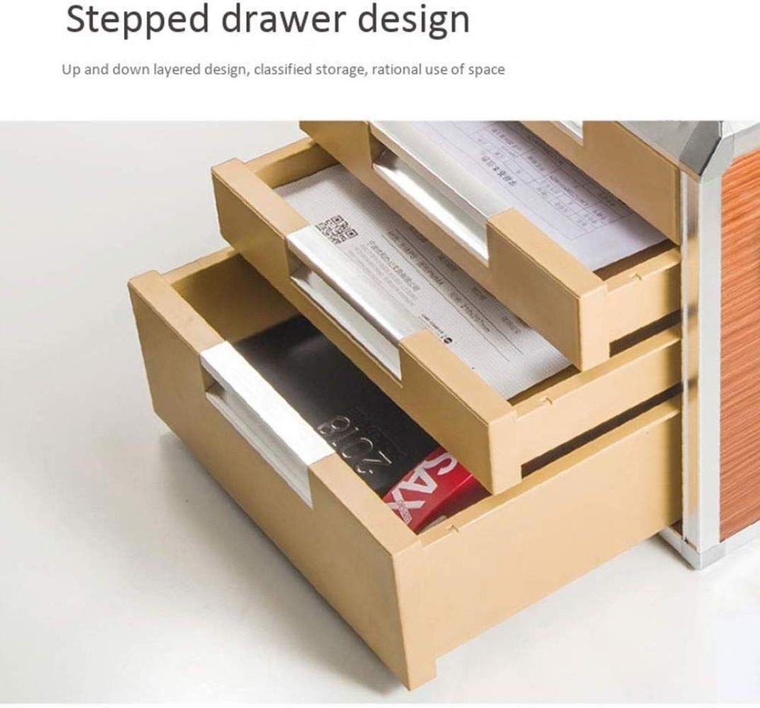 Schedari Appartamento al 5° Piano Innovazione Design Affascinante Venature del Legno, Argento File Manager per Ufficio Armadietto Desktop Manager Mobili per Ufficio Domestico (A)