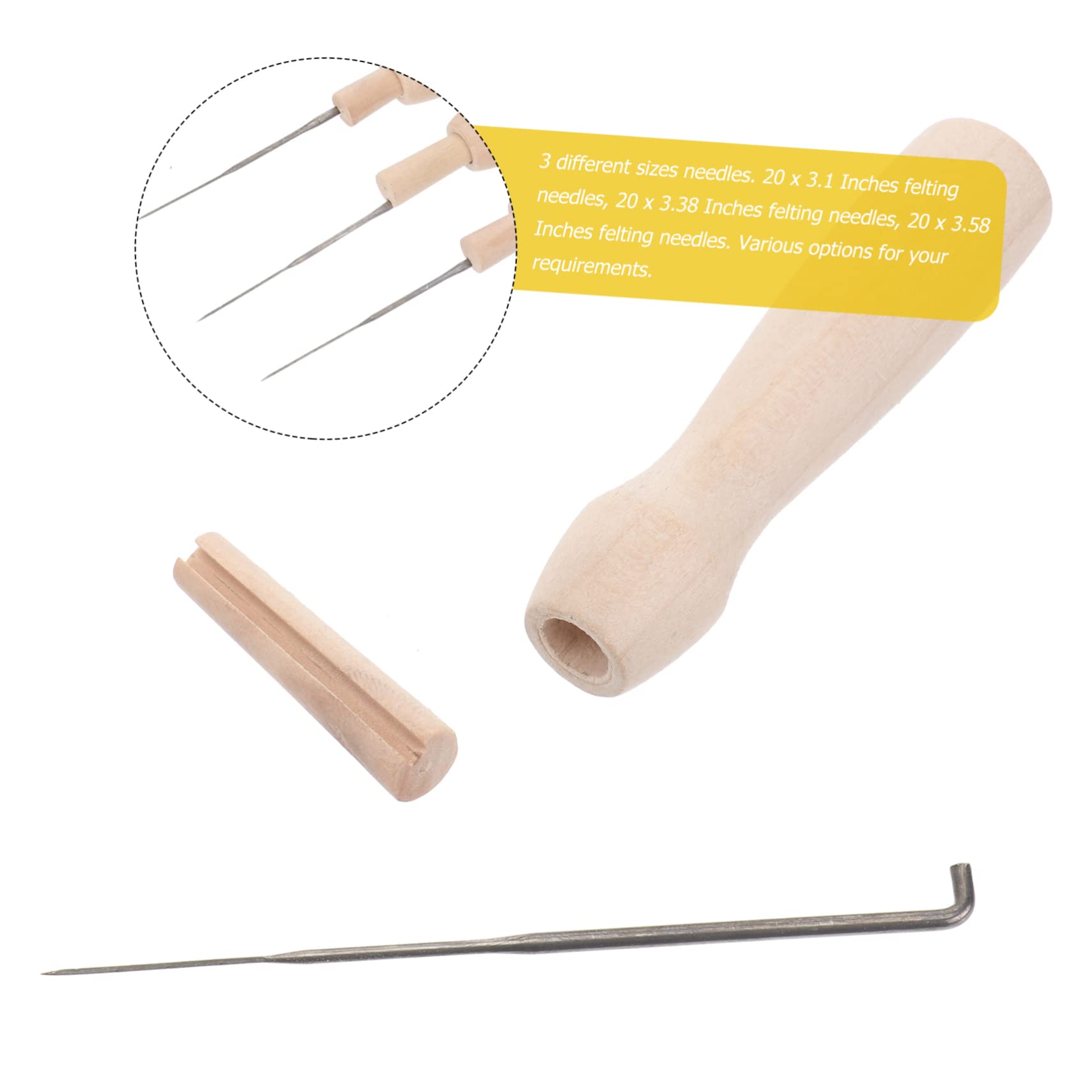 STOBOK Nadelfilz Zubehör mit 3 Holzgriffen und Transparenten Flaschen