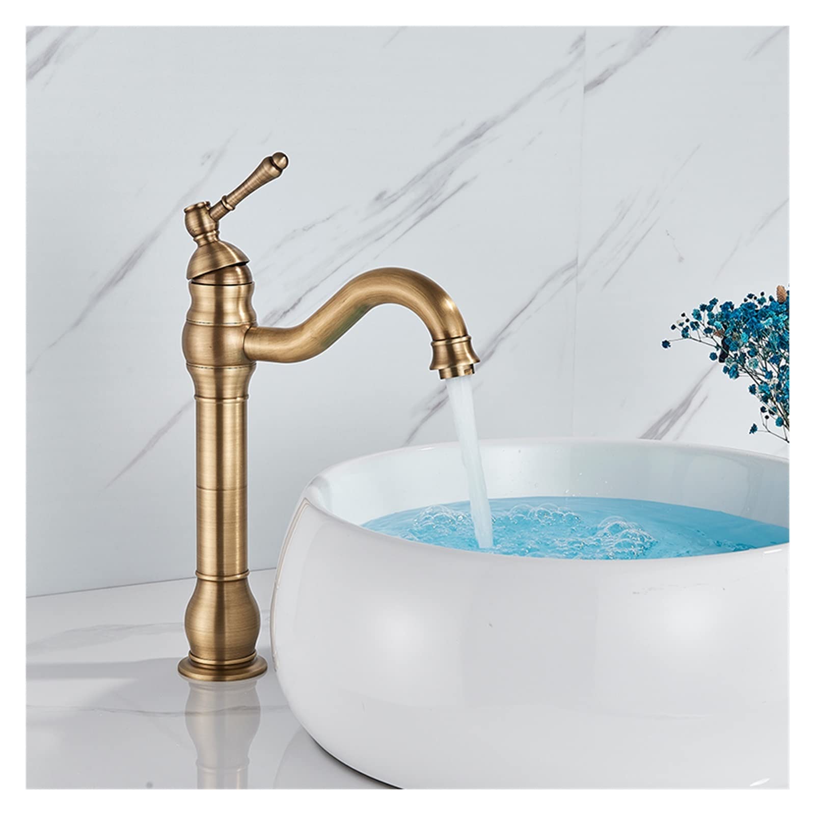 Mitigeur rétro salle de bain avec bec rotatif et mitigeur lavabo vintage laiton
