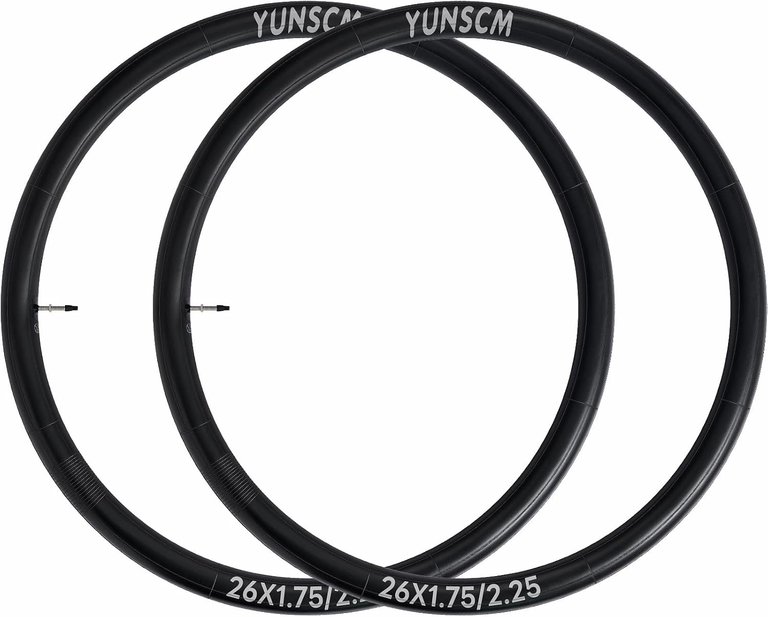 2-PCS 26'' Heavy Duty 26x1.75/1.95/2.10/2.125/2.25 Bike Tubes Presta Valve (Removable Valve) RFV40mm 45/57-559 Compatible with 26 x 1.75 26x1.95 26x2.0 26x2.10 26x2.125 26x2.20 26x2.25 Bike Tire Tubes