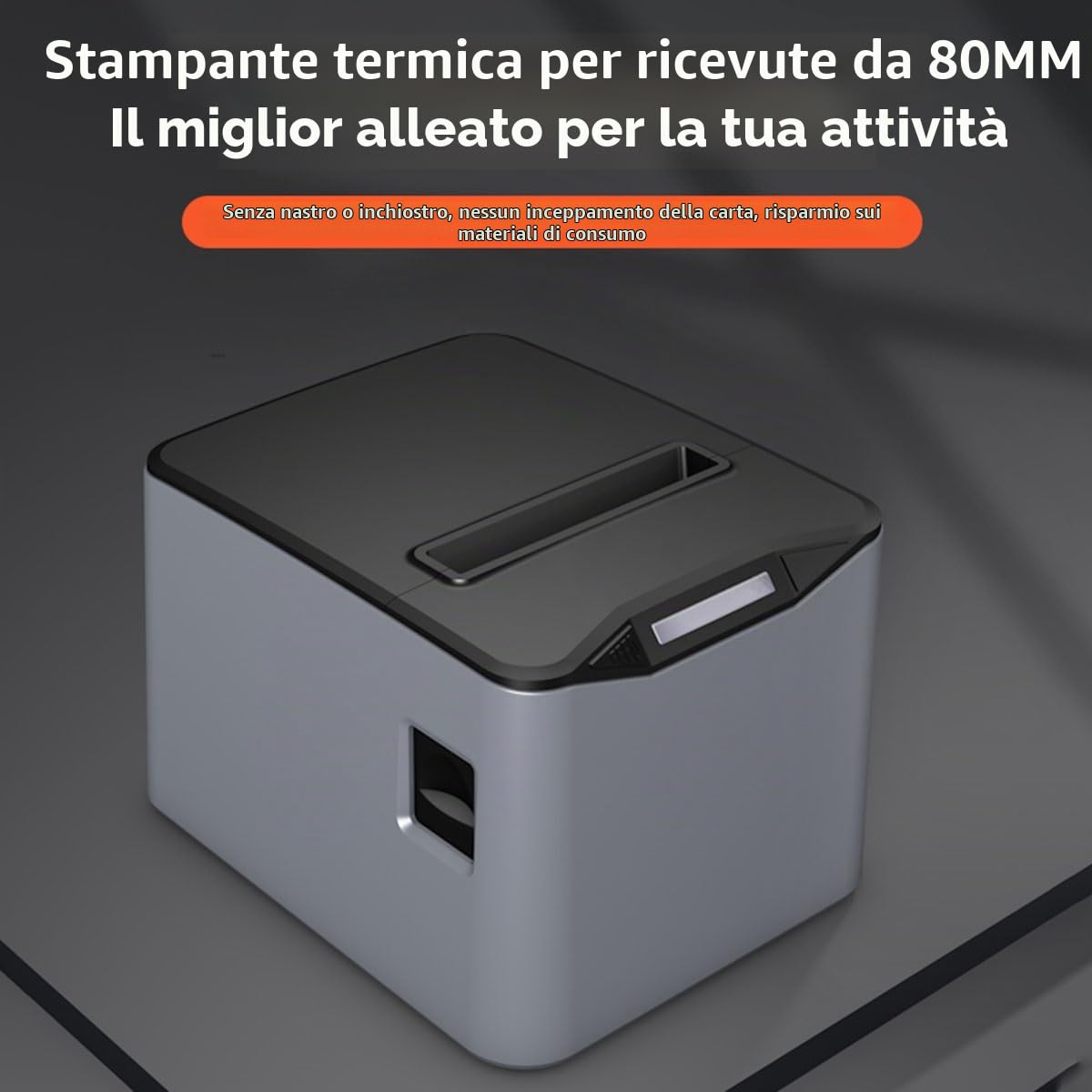 Stampante Termica per Ricevute da 80 mm Taglierina Automatica Ristorante Cucina POS USB Seriale LAN WiFi Bluetooth Carta Desktop-Spina UE Durevole