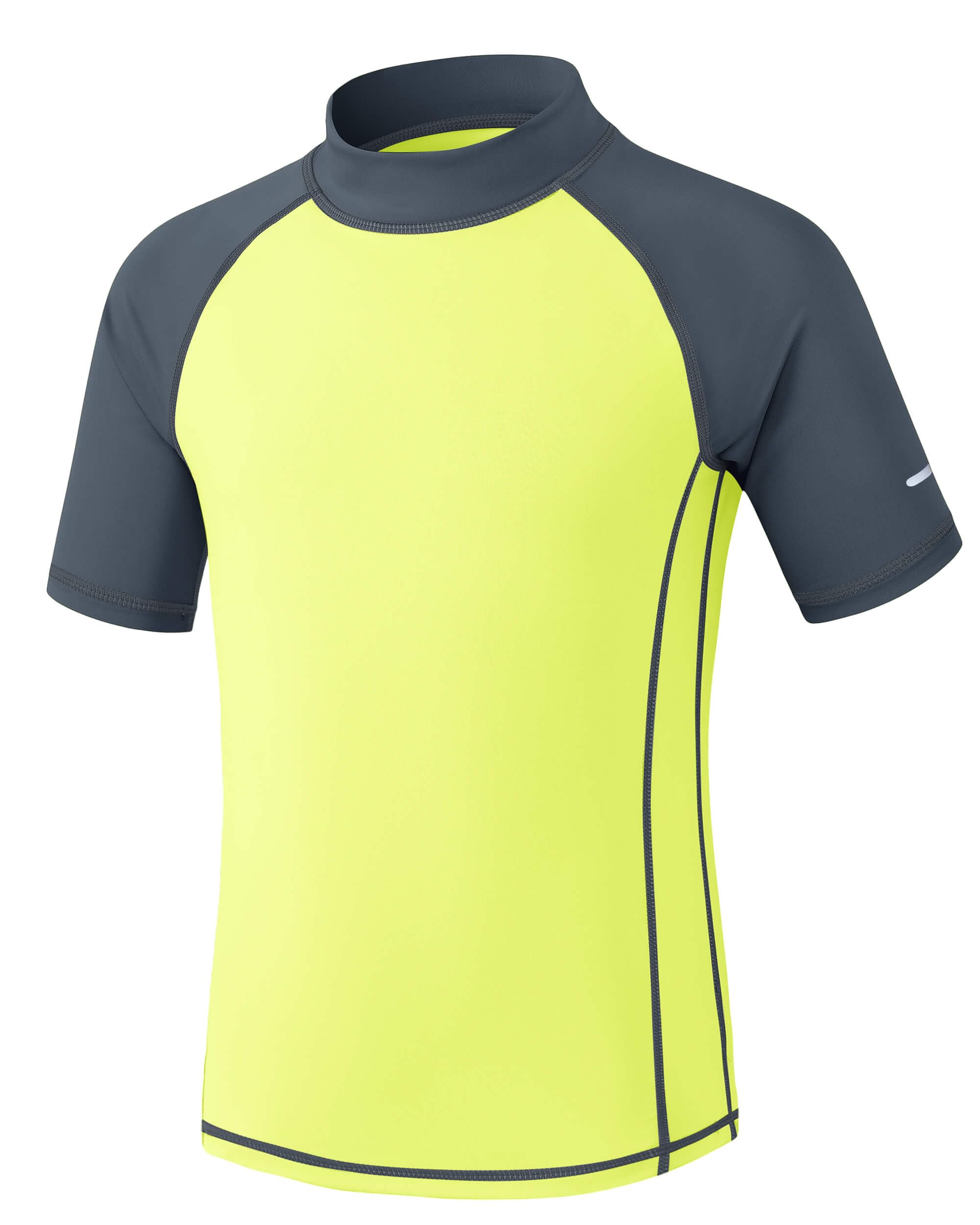 Kinder UV Shirt Kurzarm Jungen Badeshirt UPF 50+ Sonnenschutz Schwimmshirt Rashguard mit Reflektorstreifen Schnelltrocknend Chlorresistent 5-14 Jahre