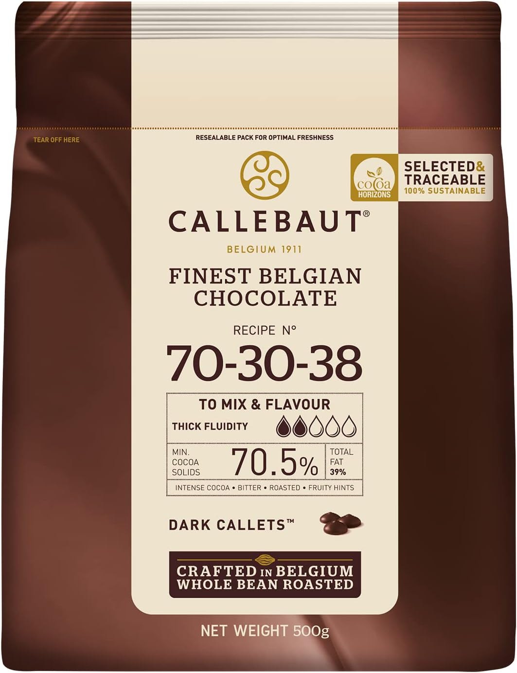 Callebaut Dark Callets 70.5% - 70-30-38 (500 gm)