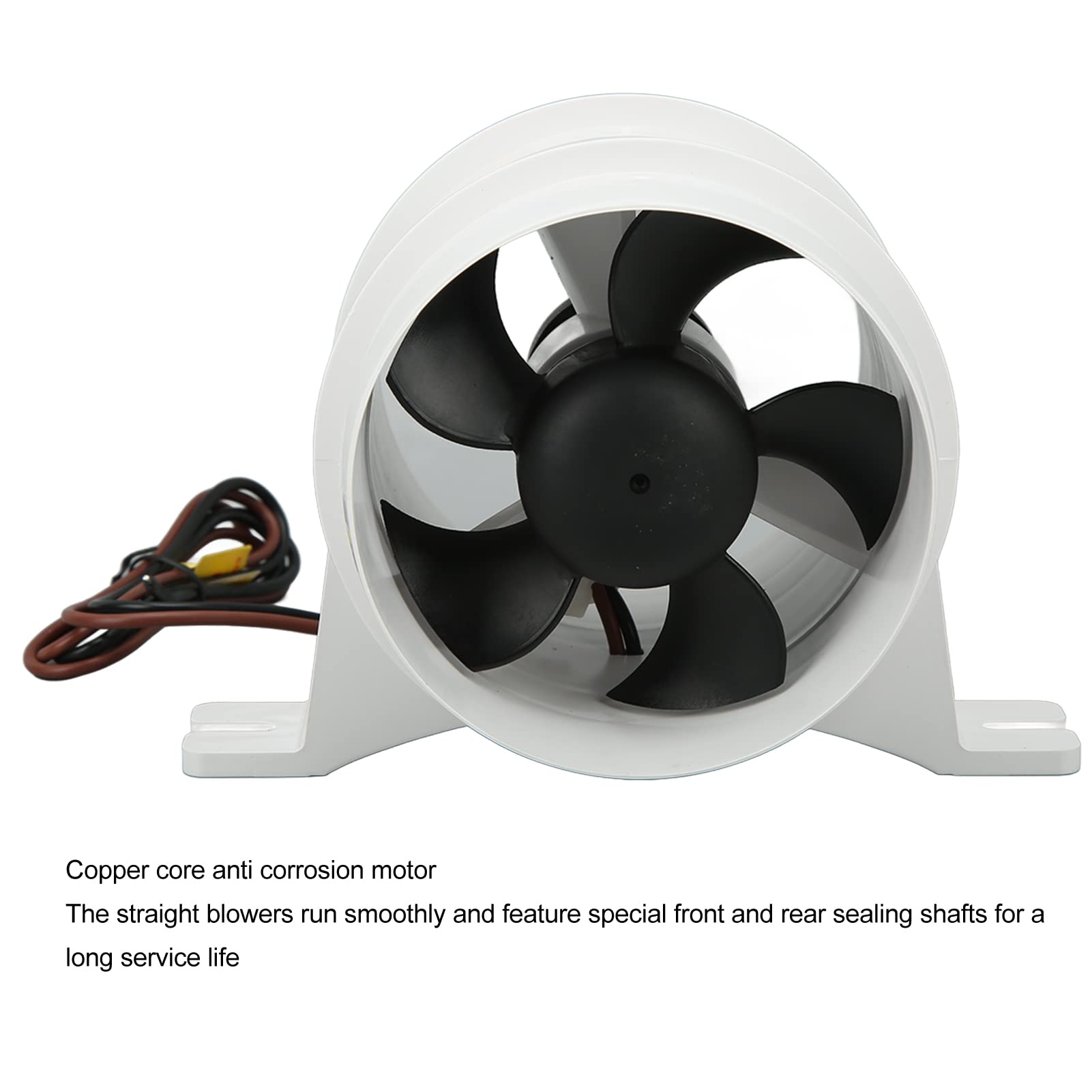 Dilwe Ventilador de Ventilación Marina de Aire en Línea de 4 Pulgadas Ventilador Eléctrico Bilge 235cfm DC12V con Carcasa de ABS y Núcleo de Motor de Cobre para Barcos RVs Yates Salas de Máquinas