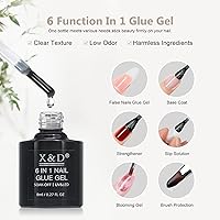 Vista 5 de X&D Kit de uñas postizas de gel suave, cobertura completa, puntas de uñas transparentes, 10 tamaños para uñas de pies (240 piezas, juego de 4)