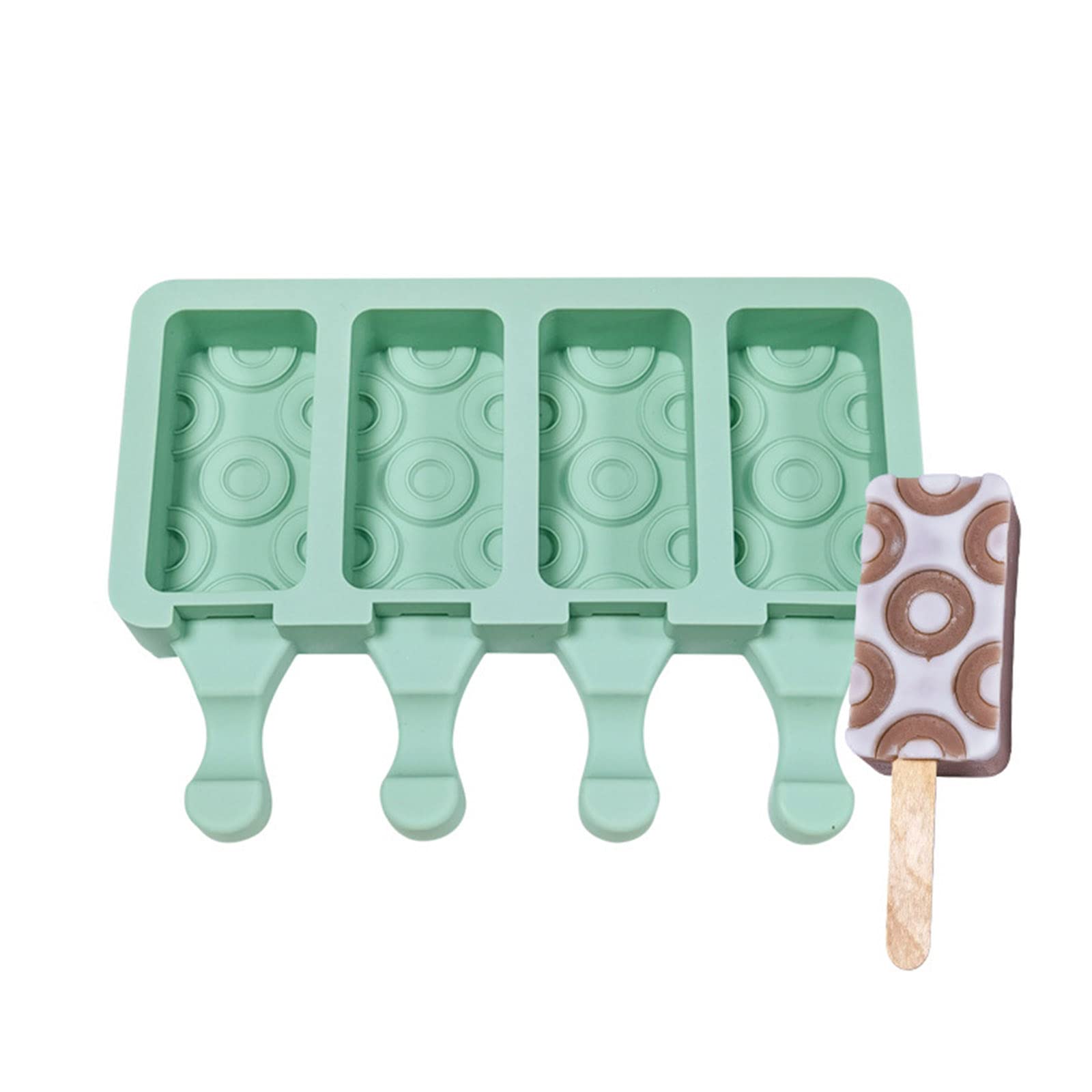 Kalttoy 4 Cavity Ices Cream Mold Pattern Silicone Popsicles Molds Baking Tool Cake Candy Candy Mold Baby Food Ices Maker Molds for Kids