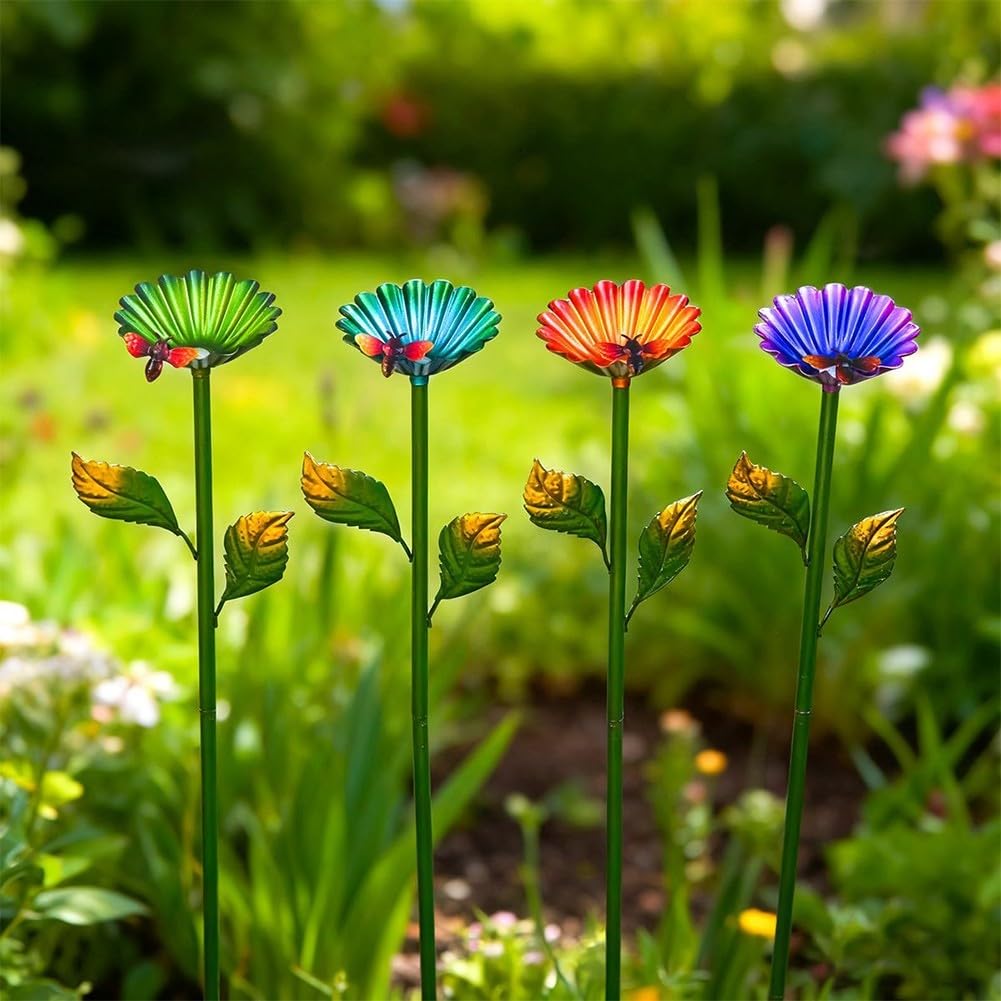 Paletti in metallo 61 cm per mangiatoie per fiori, decorazione da giardino resistente alla ruggine