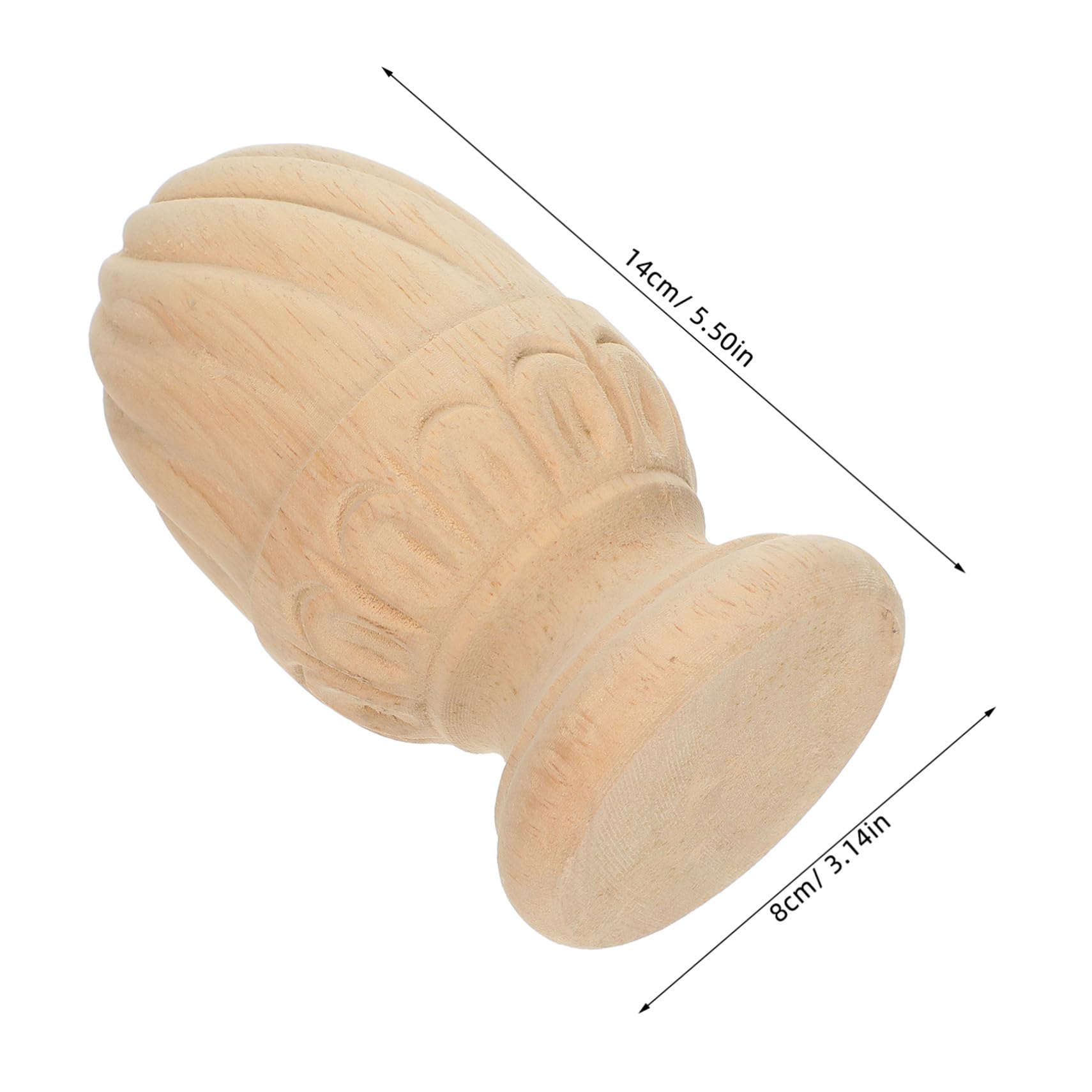 DECOMELODY Remate Decorativo de Madera en Forma de Piña para Balaustres y Columnas de Escalera, Accesorios Artesanales Beige Diseño Elegante para Decoración y Bricolaje