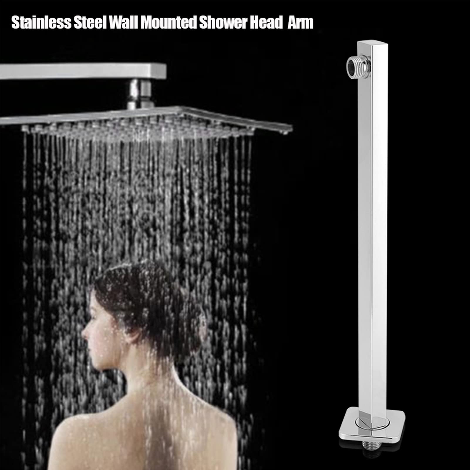 Cocoarm Wall Mounted Shower Arm, 35cm Stainless Steel, Solid Construction Extension Arm for Shower Head G1/2'' Thread Size - Image 2