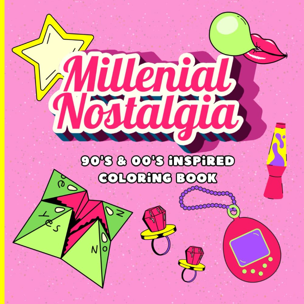 Millenial Nostalgia: 90's and 00's inspired coloring book
