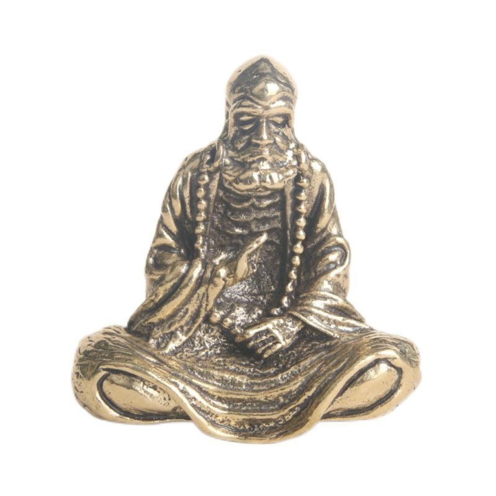 AOTTSD Brass Bodhidharma Statue, Zen Meditation Master Figurine