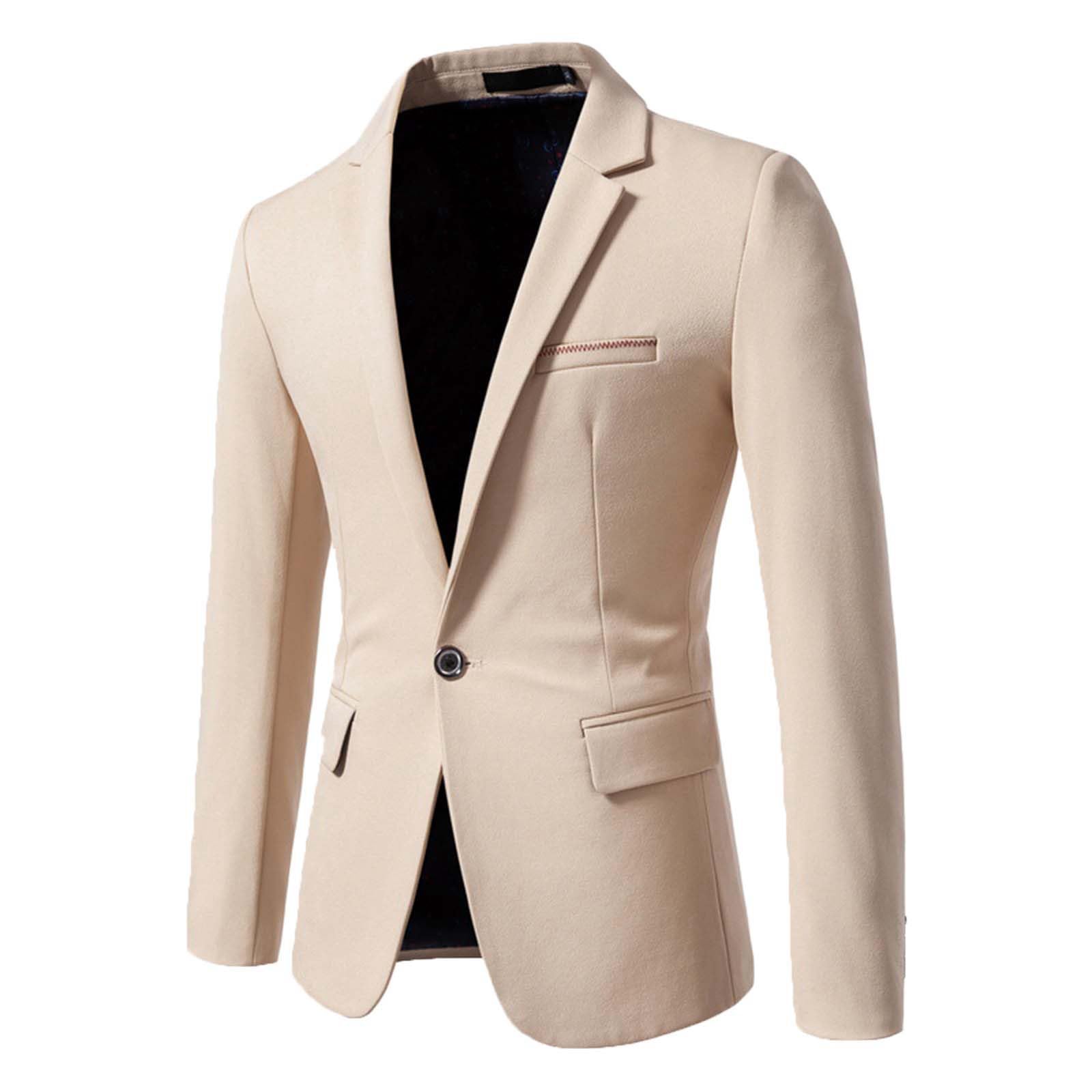 Chaqueta clásica de esmoquin ligera para hombre traje moderno informal un botón 4
