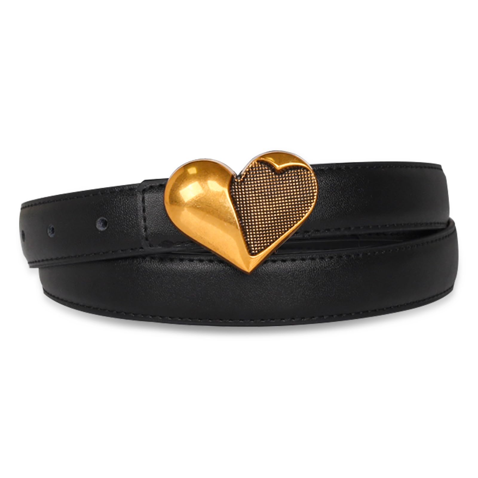 Women's Leather Belt with Buckle - Ideal for Dresses, Jeans, and Coats