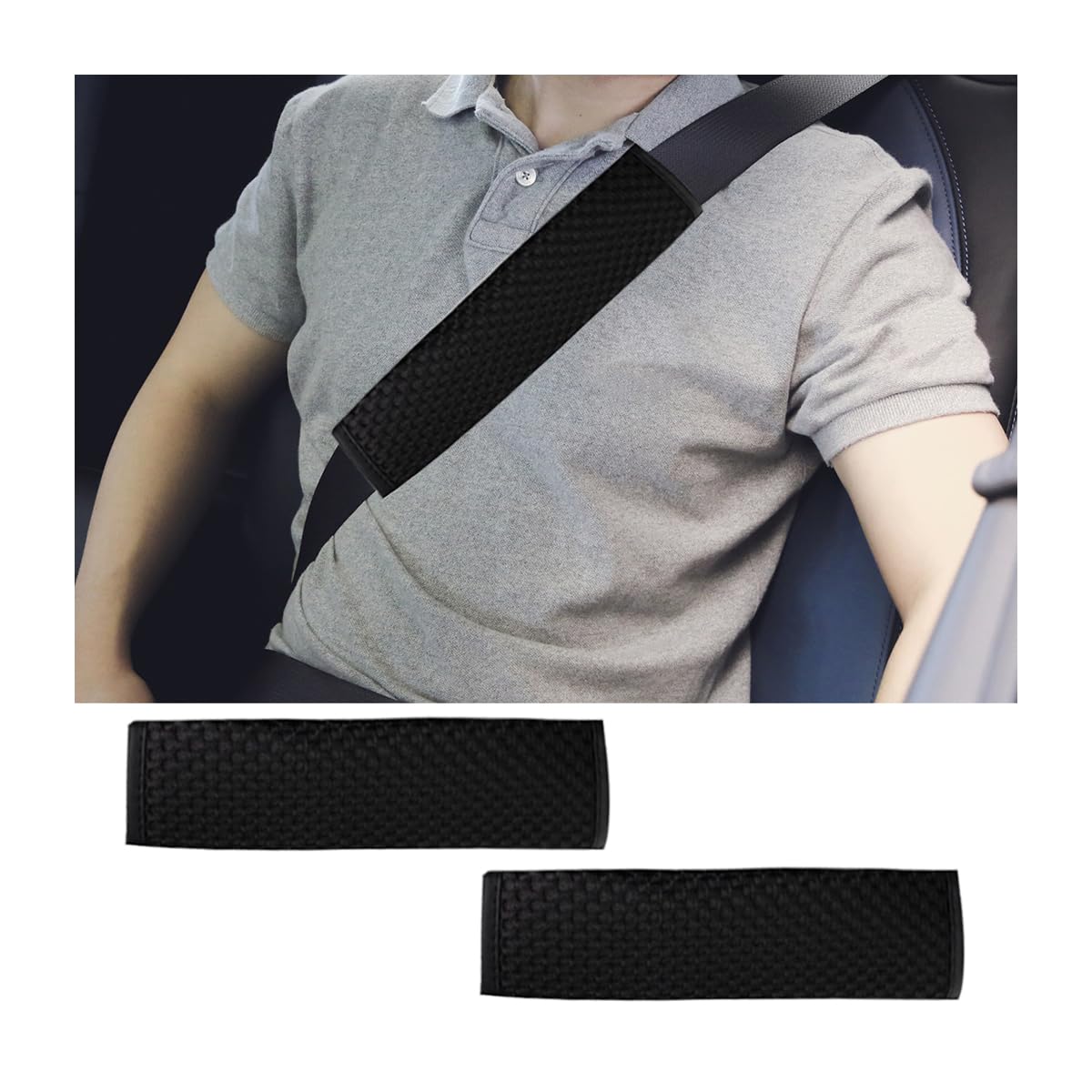 Osilly 2Pcs Car Seat Belt Covers, Mesh Universal Seatbelt Shoulder Strap Protector, Breathable Auto Seat Belt Pads Cover, Harness Cushion for