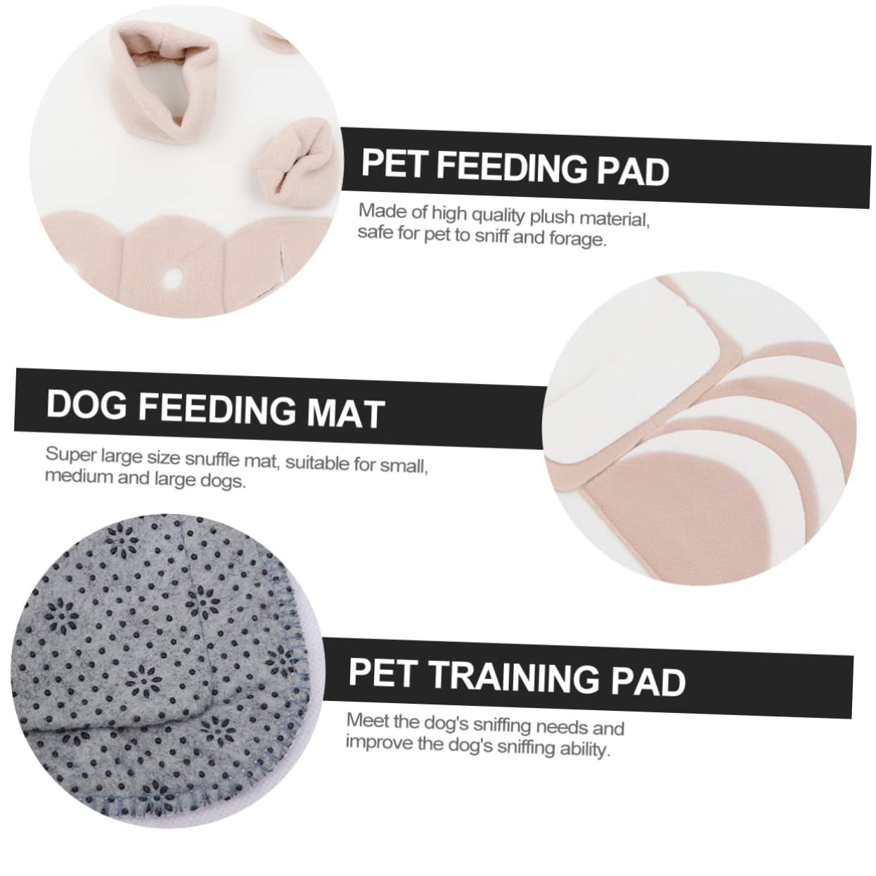 Schnüffelmatte für Hunde aus Plüsch Beige für Kleine und Große Hunde Fördert die Nasenarbeit Schlingen für Drinnen