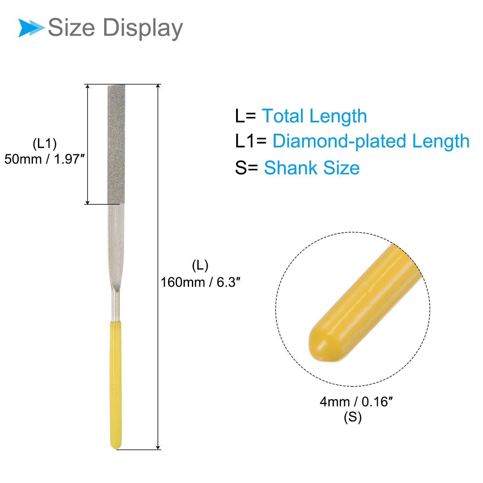 CoCud Diamond Coated Needle File,, 4x160mm - Image 2