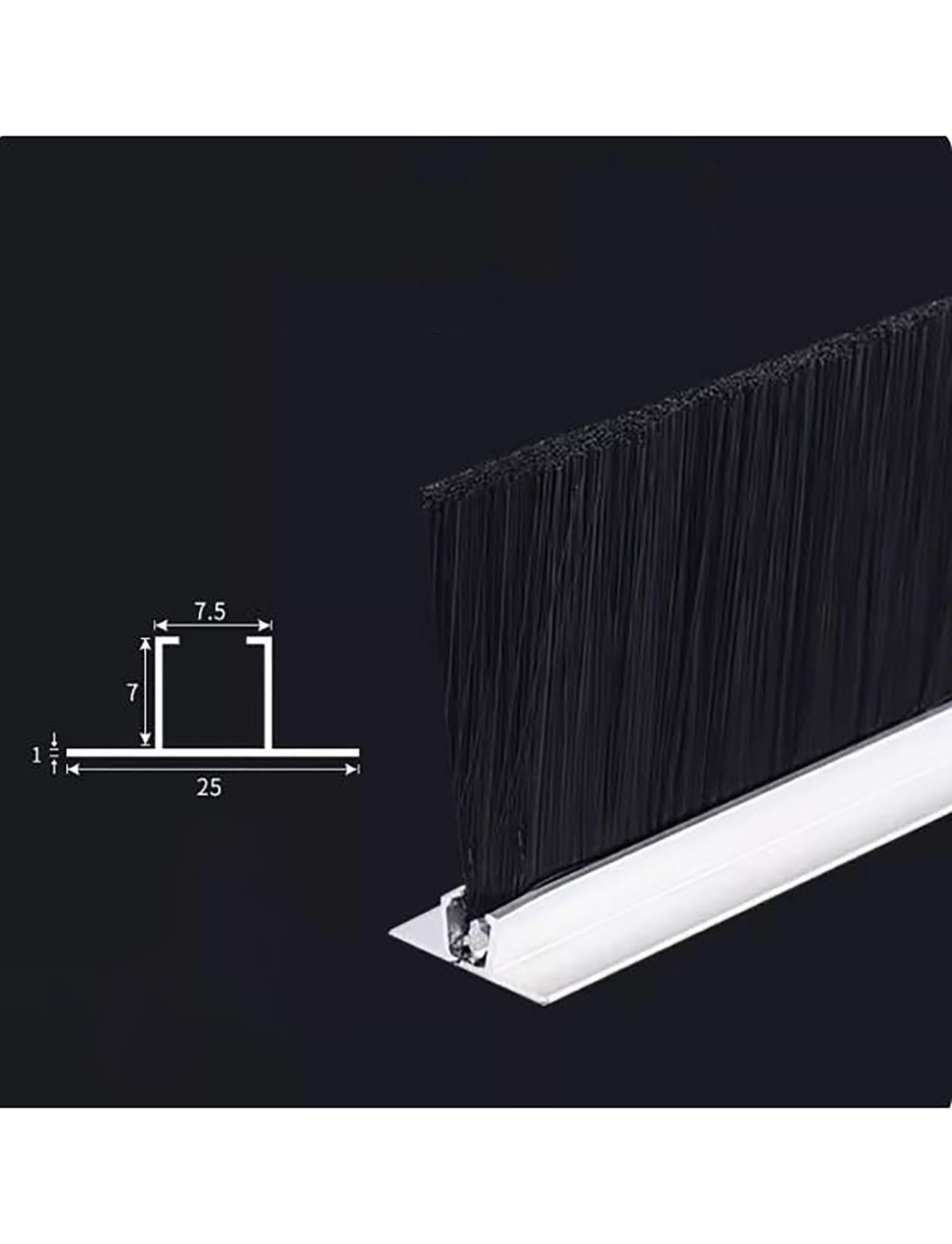 Szczotka paskowa, Uszczelka szczotkowa z nylonu aluminiowego z rowkiem w kształcie litery T, różne rozmiary(Height 2.4"/60mm)