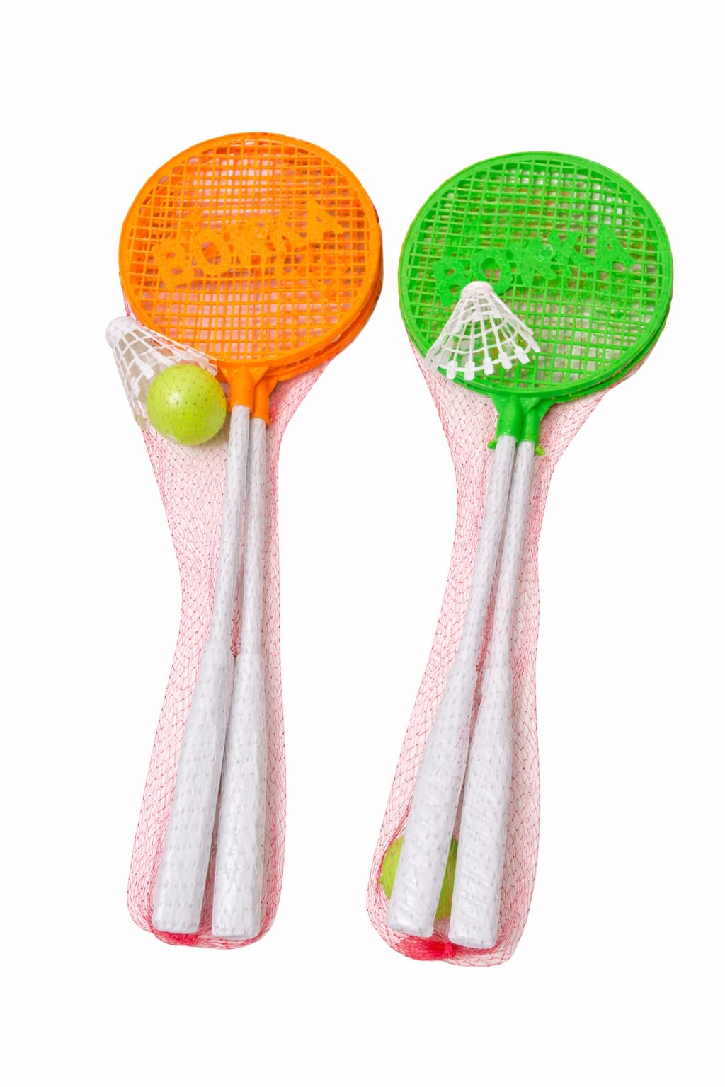 Plastic Badminton Racket Set for Kids | Pack of 2 Rackets with Ball | Detachable White Handle | Indoor & Outdoor Play | Random Colours-image-9