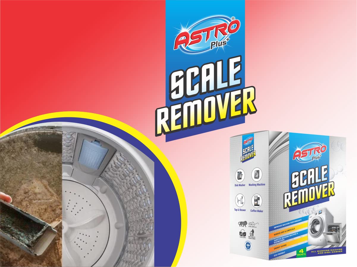 Astro Plus Scale Remover, Remover New Washing Machine Tub Cleaning Powder, Suitable For All Branded Top & Front Load Descaling (200 Grams) Mini Pack 1