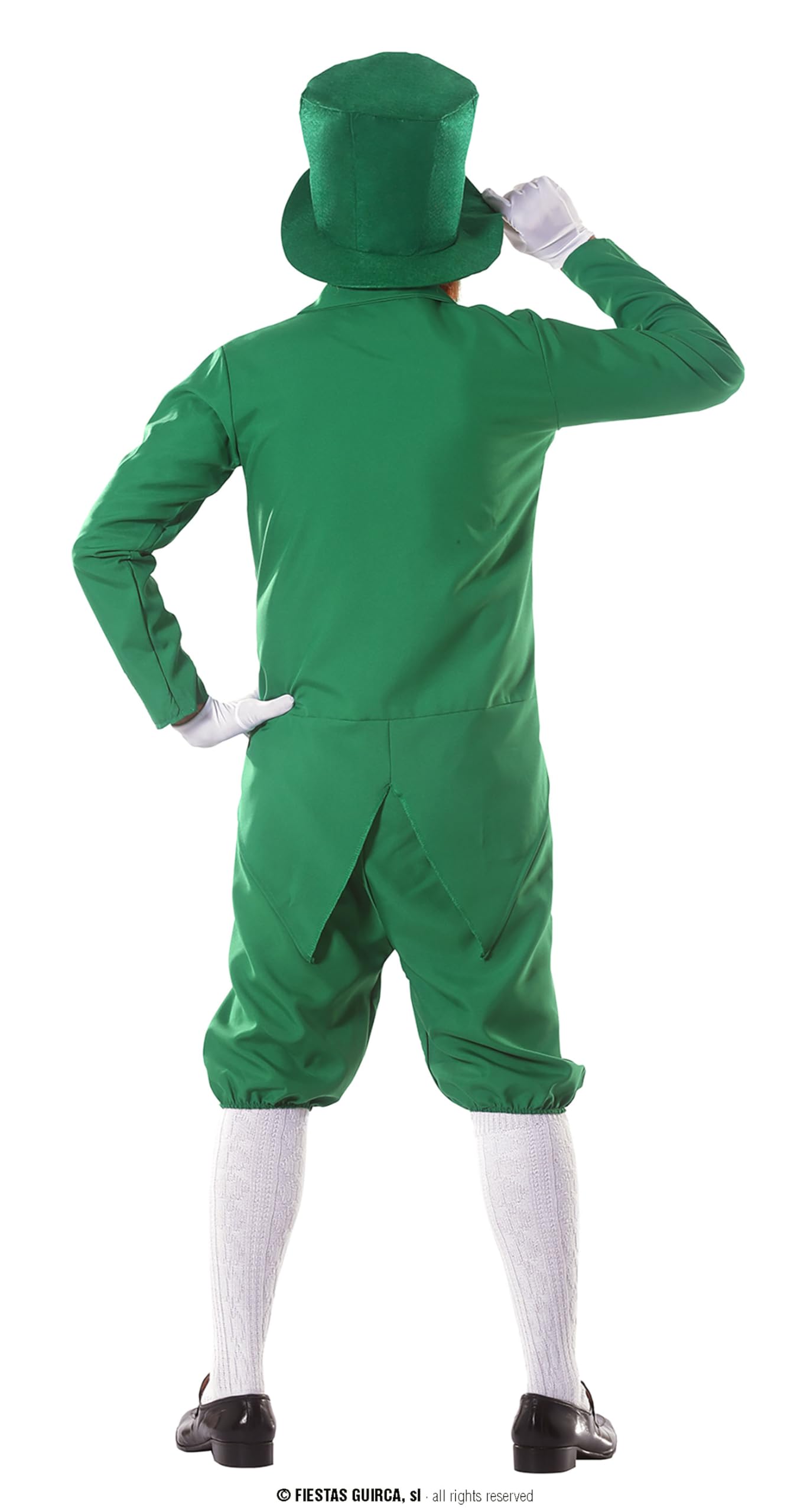 FIESTAS GUIRCA | Adult Leprechaun Fancy Dress Costume - Beard, Jacket, Trousers, Shirt Front and Hat - St Patrick's Day, Irish Parties and Celebrations - Ideal for Men - Green