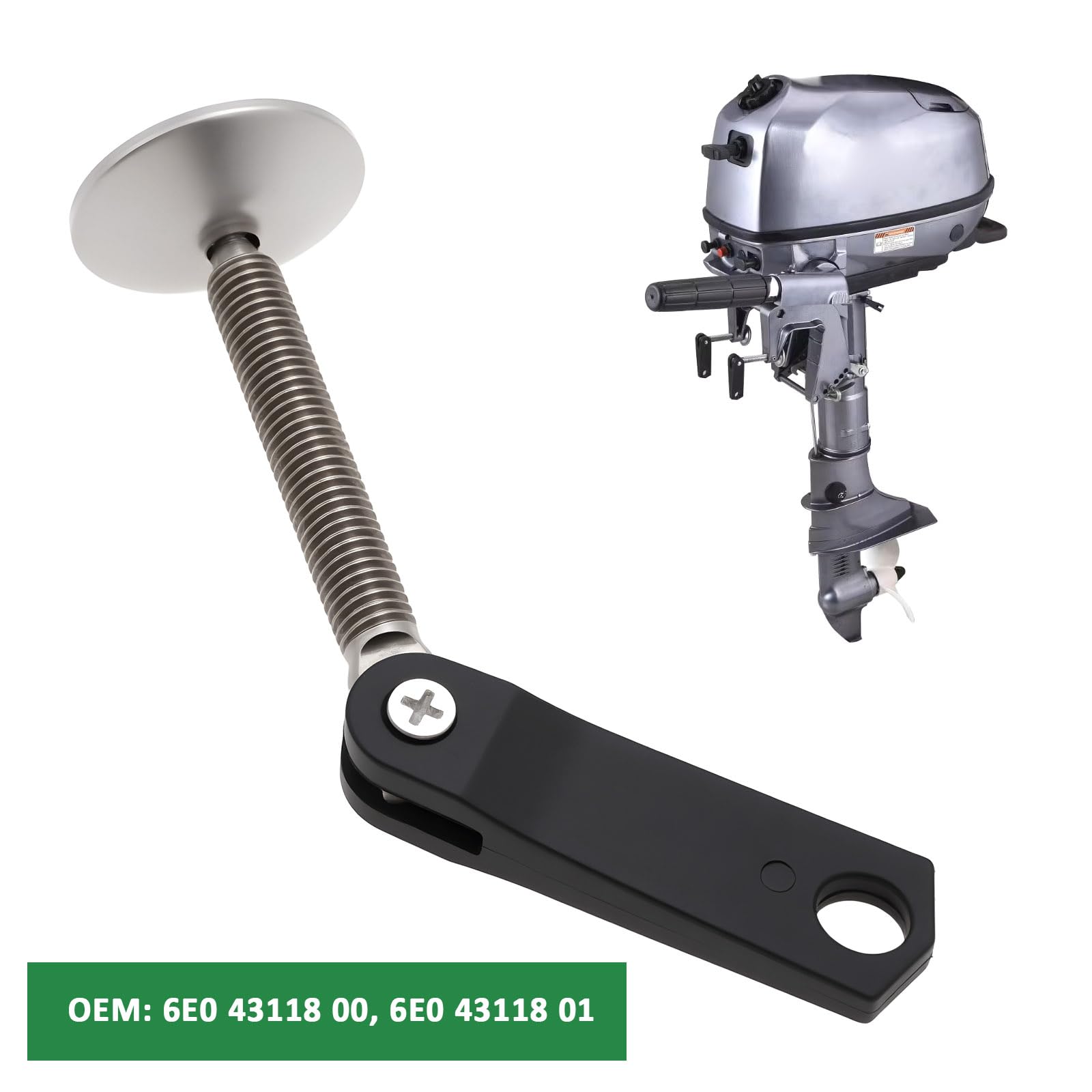 OTOTEC Manija de Abrazadera de Espejo de Popa para Motor Fueraborda Rosca M10 para Motores de 2 Tiempos de 4 5 6 8 9,9 Y 15 HP (6E0-43118-00 Y 6E0-43118-01)