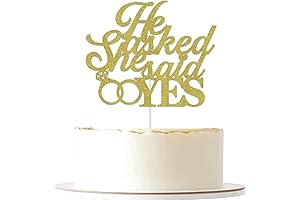 He Asked She Said Yes Cake Topper - Wedding Event Party Favor
