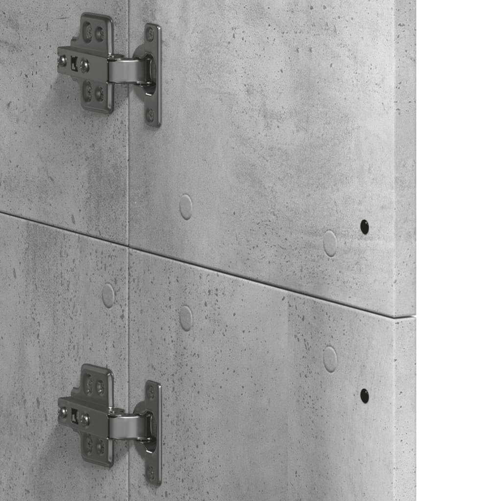 IKAYAA Armario Multiusos 2 Puertas Escobero y de Limpieza, Almacenaje Hogar, Madera de Ingeniería, 60x35x180 cm Gris Hormigón