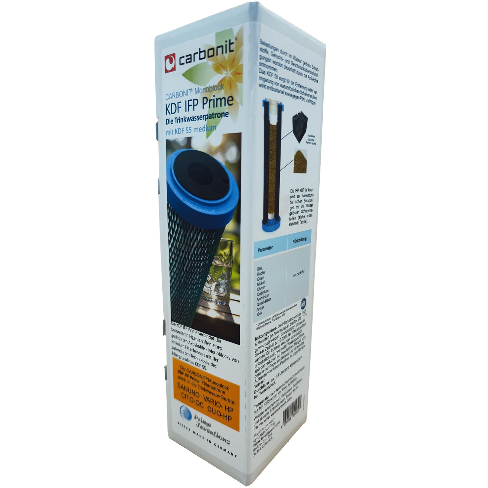 CARBONIT® KDF IFP Prime Cartucho de filtro de agua contra cargas de metales pesados | Contra cargas de metales pesados