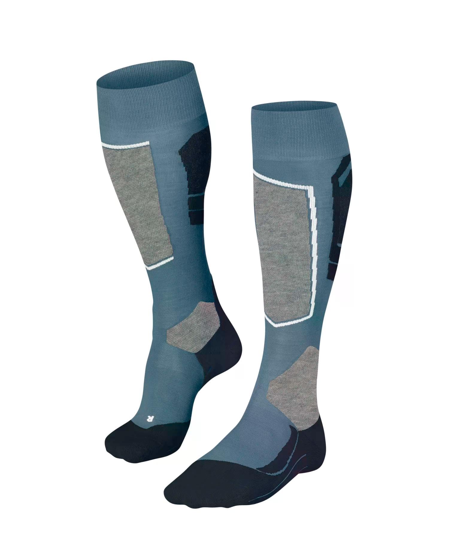 FALKE Herren Skisocken SK4 Advanced M Kh Wolle Funktionsmaterial warm dünn 1 Paar, Blau Smoke Blue 6085, 44-45