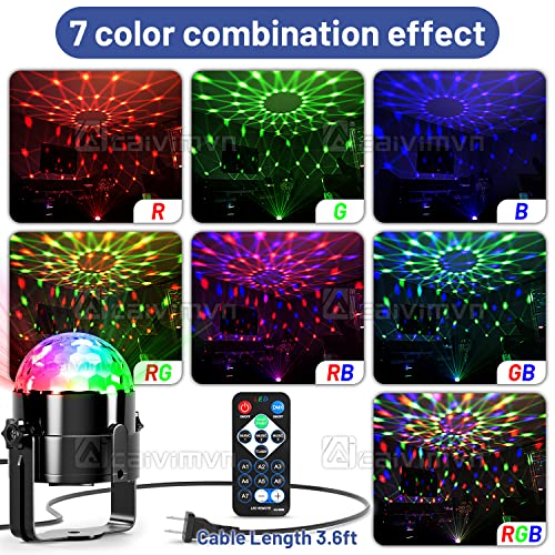 Caivimvn Disco Ball, Disco Ball Light Sound Activated Party Lights With Remote Control Dj Lights, 7 Color Modes Disco Light For Home Room Dance Parties Birthday Dj Bar Pub Club Karaoke Xmas Wedding #TOP1