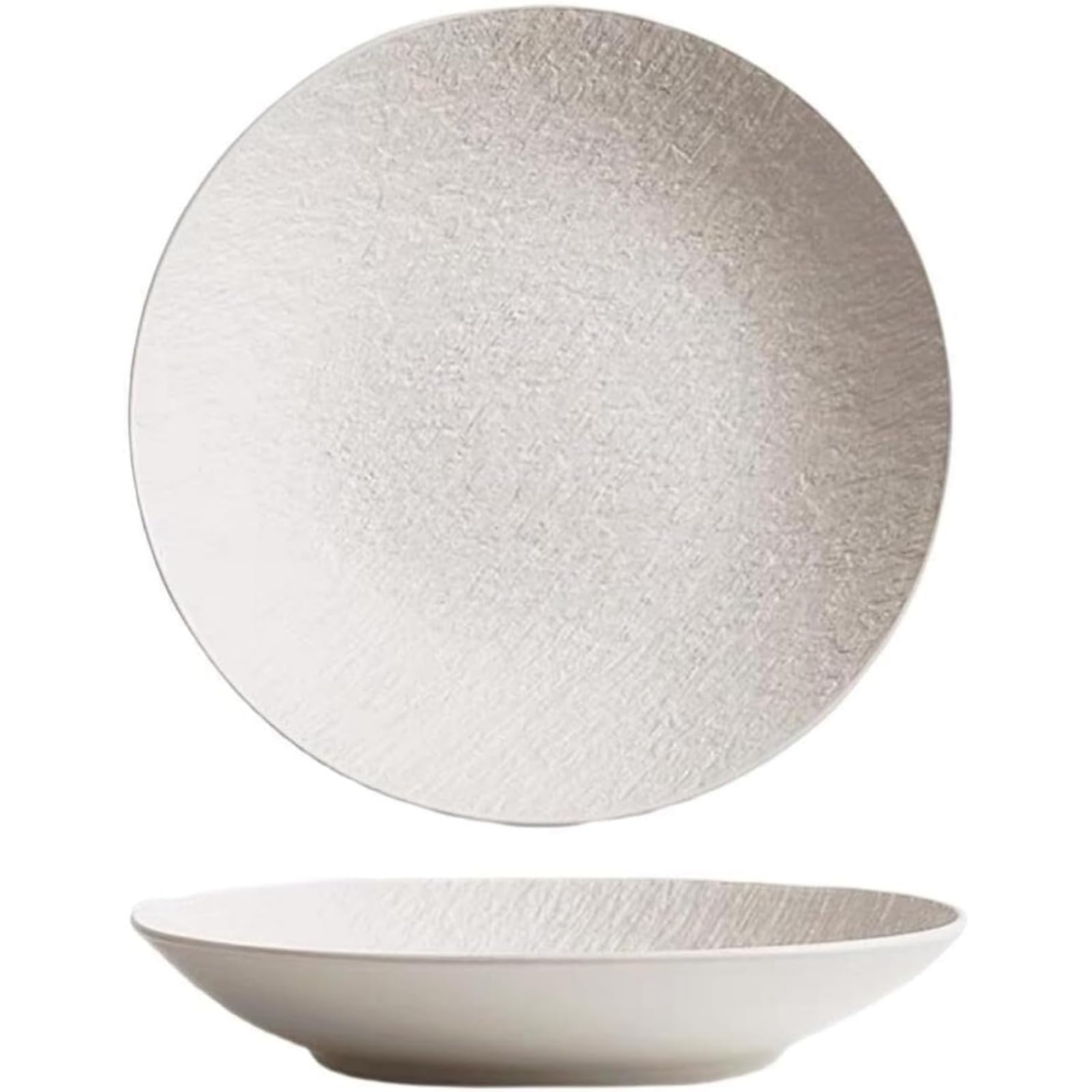 Ceramic Plates, Dinner Plates, Tableware, Ceramic Serving Dishes, Western Plates, Dinner Plates, Dessert Plates, Curry Plates, Pasta Plates, Deep Dishes, Microwave, Dishwasher Safe (White, 10