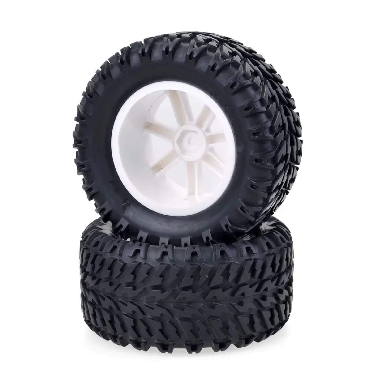Compatibile Con Short Course Per Monster Truck 1/10 RC Car 4 Pezzi Rc Ruote Pneumatici 112 Mm 110 Mm Ruota Incollata Pneumatico Adattatore 12 Mm Mozzo Esagonale RC Ruote Gomma