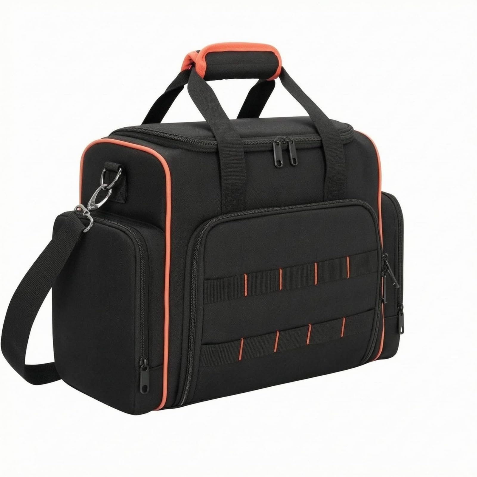 Bolsa Herramientas Electricista Ribete Naranja Bolso Portátil Negro para Electricistas