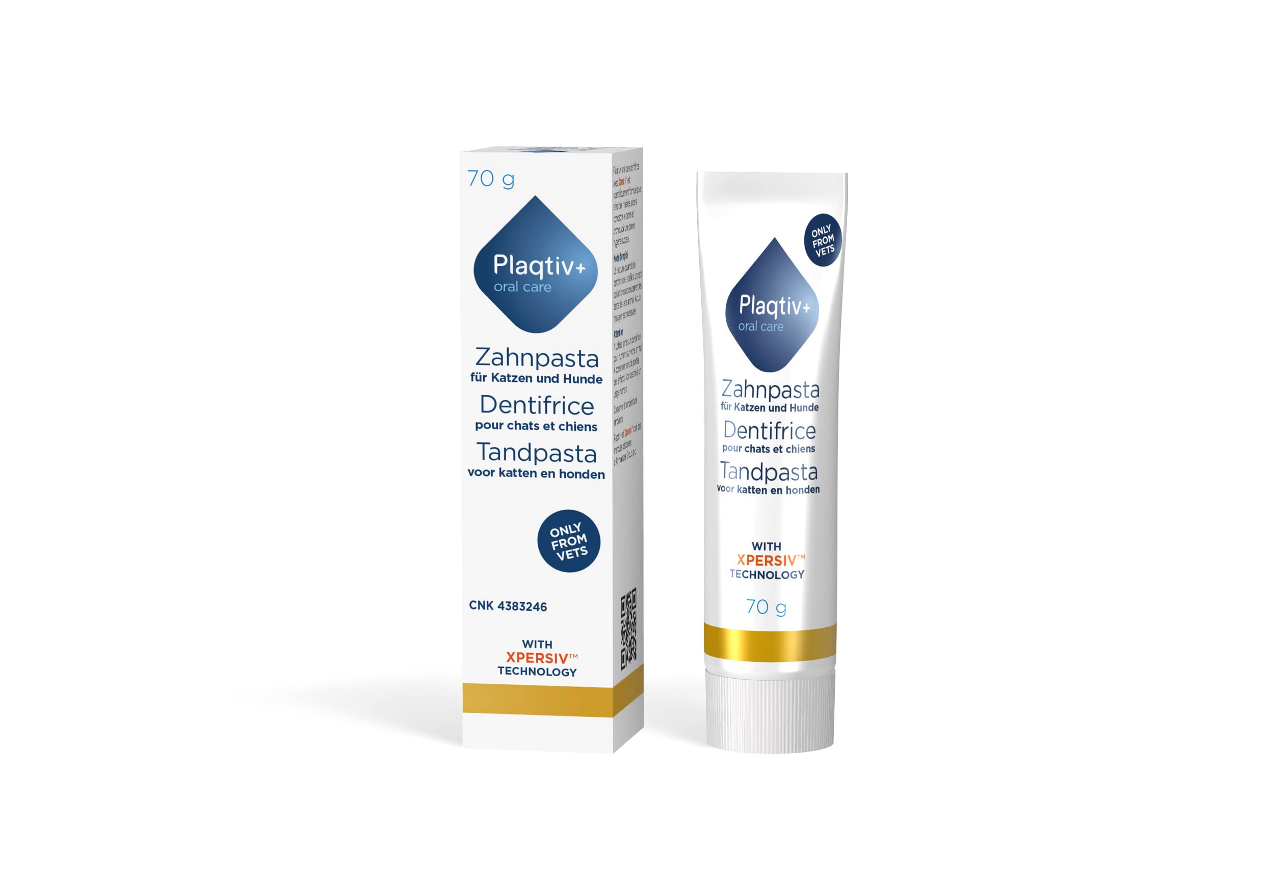 Toothpaste, 70 g tube, care product for dogs and cats, can contribute to good oral hygiene, can help inhibit the formation of tartar