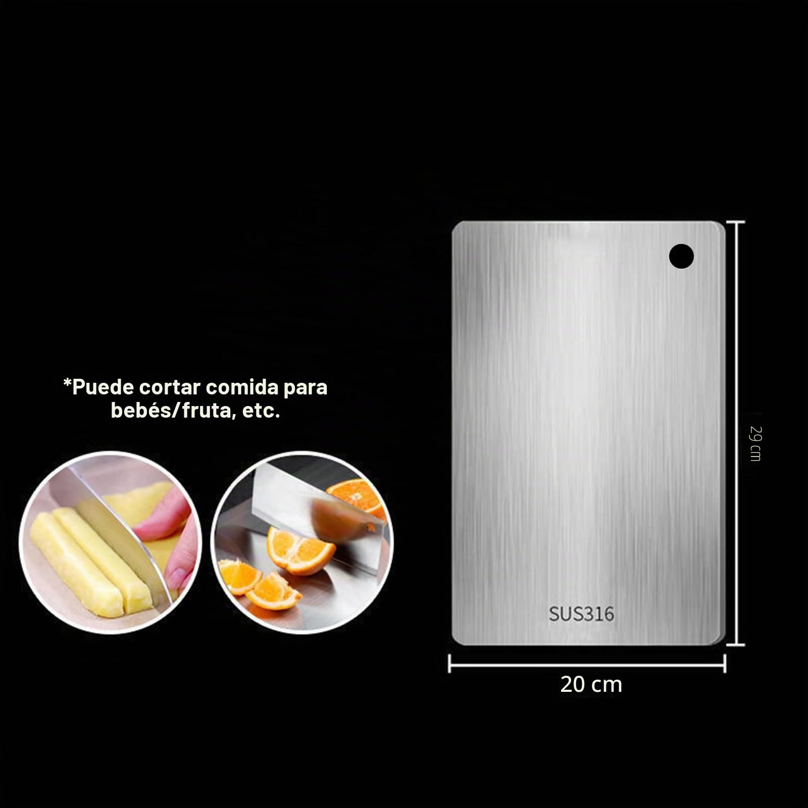 3 piezas de acero inoxidable tabla de cortar, fácil de limpiar, tabla de cortar para cocina al aire libre camping cocina encimera